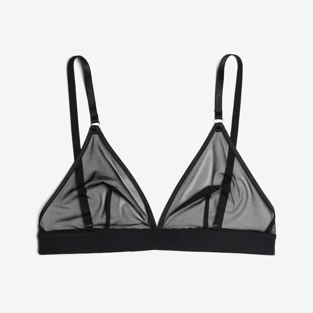 Blush size XS Sheer Black Triangle Bralette